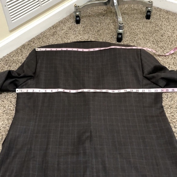 Hickey Freeman Blazer Suit Jacket Size 46L 46 Long Gray Plaid Worsted Wool - Picture 5 of 9